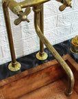 Antique Brass Kitchen Faucet With Long Legs