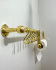 Unlacquered Brass Pot Rack With Tissue Holder