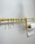 Unlacquered Brass Pot Rack With Tissue Holder