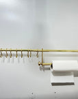 Unlacquered Brass Pot Rack With Tissue Holder