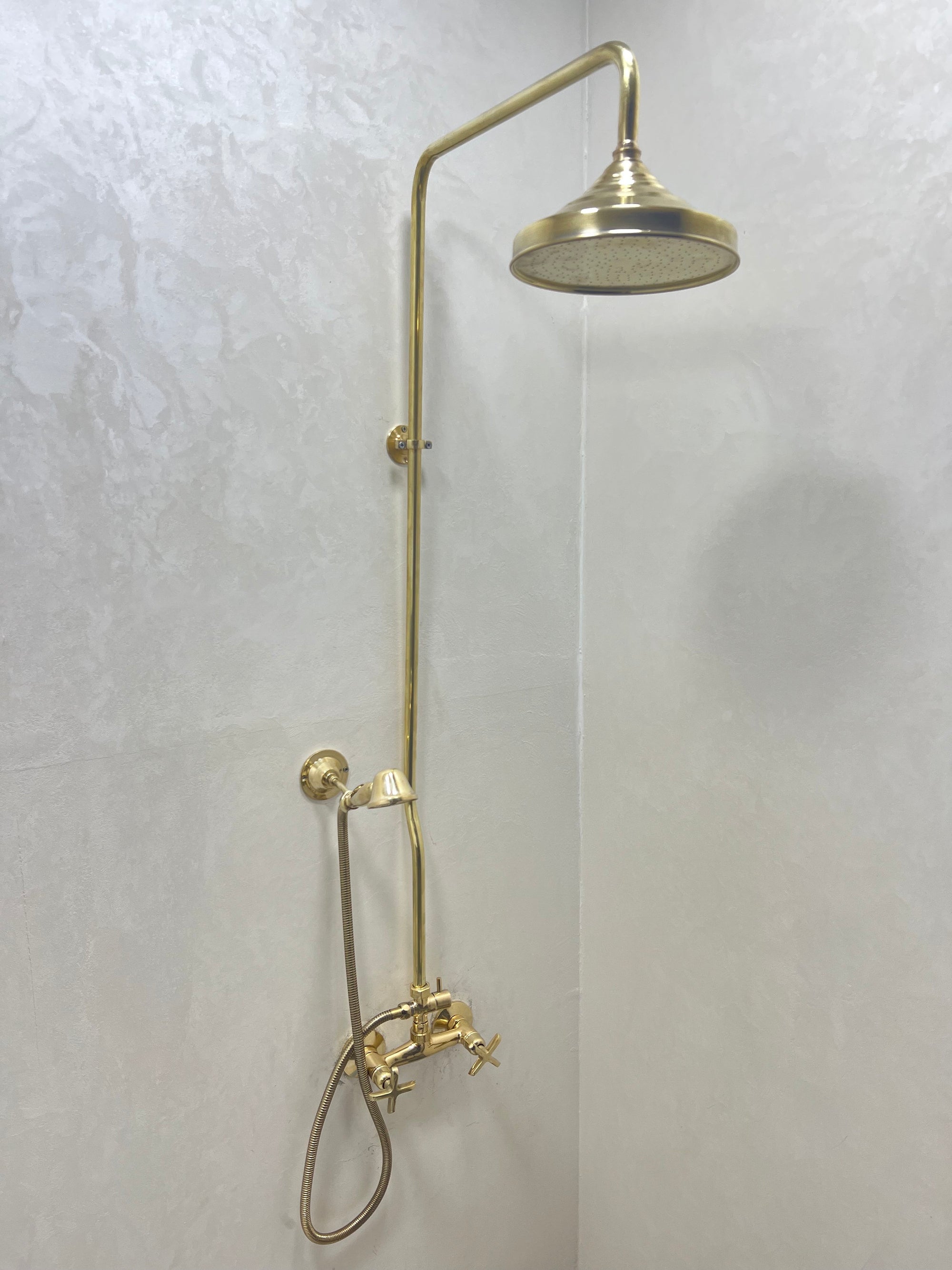 Unlacquered Brass Rain Shower