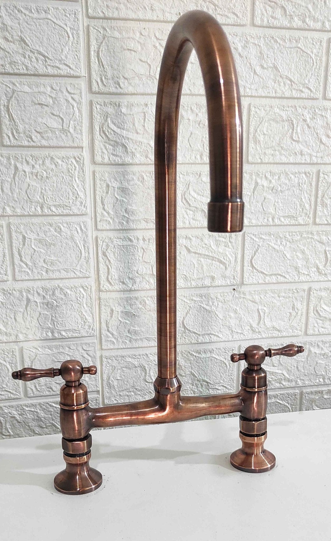 Moroccan Copper Bridge Faucet Kitchen Faucets – Brasspure