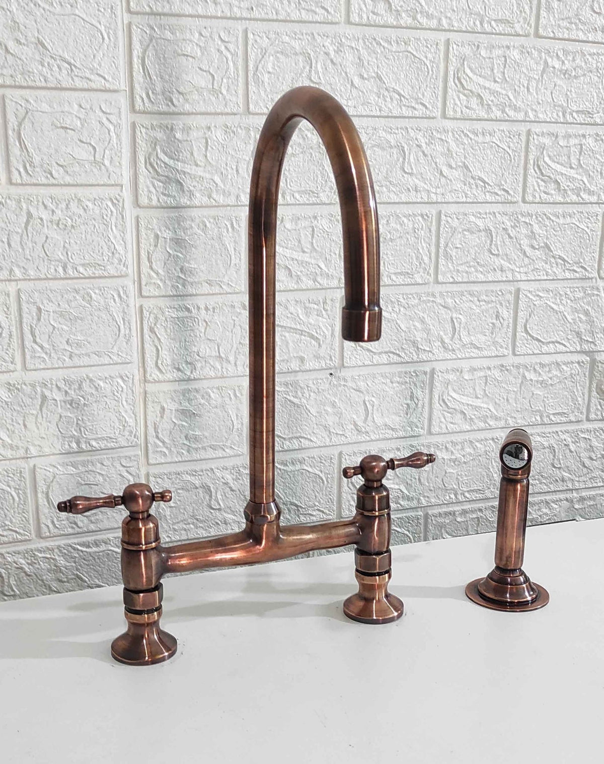 Moroccan Copper Bridge Faucet Kitchen Faucets – Brasspure