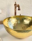 Hammered Brass Round Sink