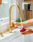 Brass Pull Down Kitchen Faucet