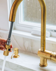 Brass Pull Down Kitchen Faucet