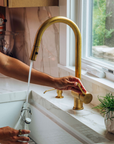 Brass Pull Down Kitchen Faucet