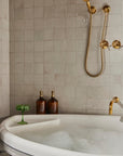 Unlaquered Brass Shower Set, Faucet and Handheld