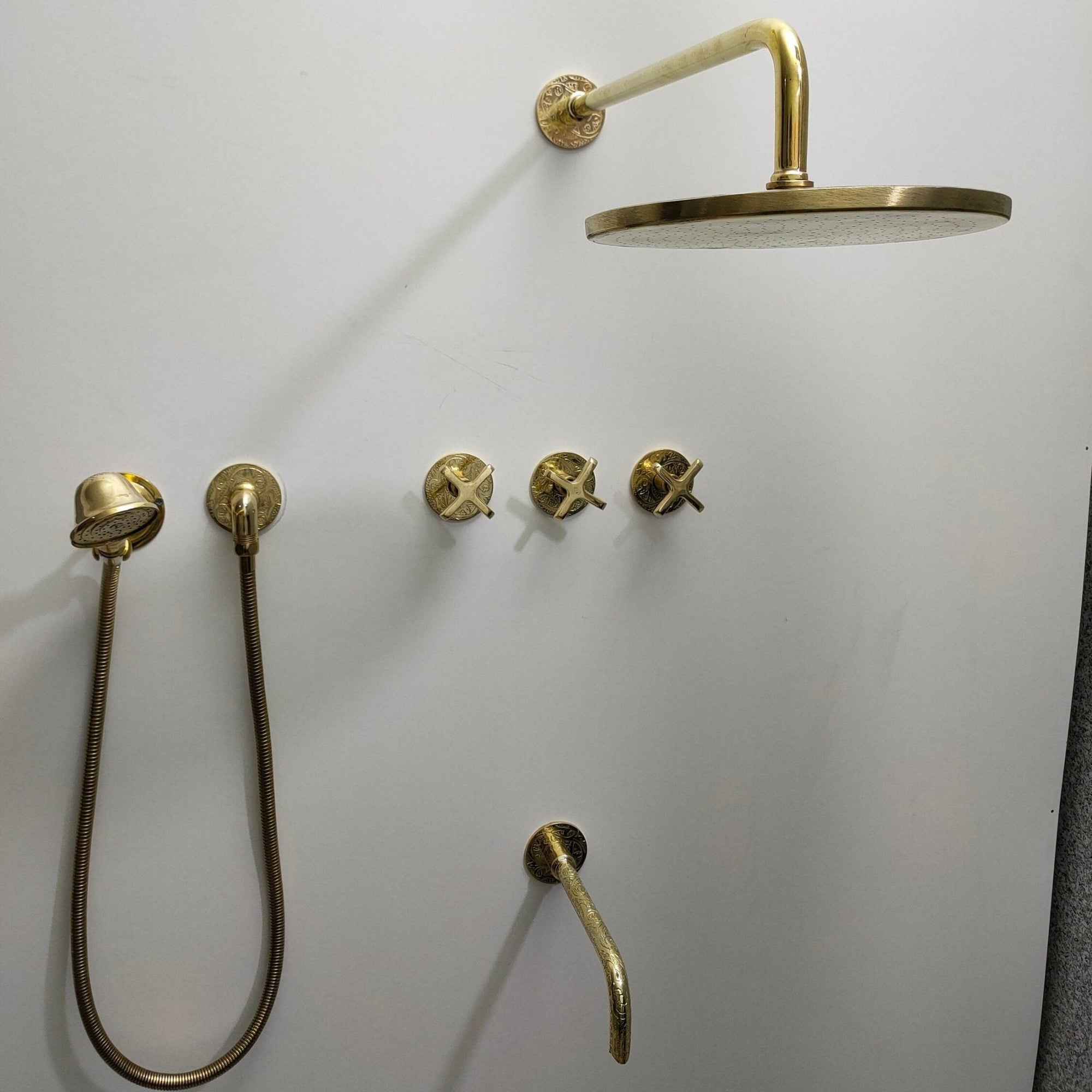 Solid Brass Exposed Shower Set - Brasspure