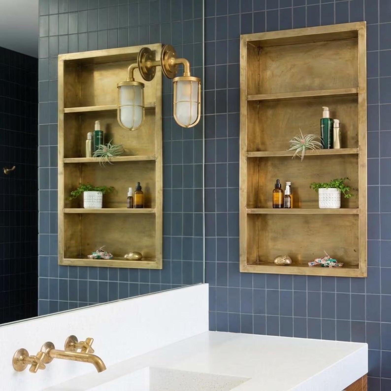 solid 4 tiers bathroom shower niche