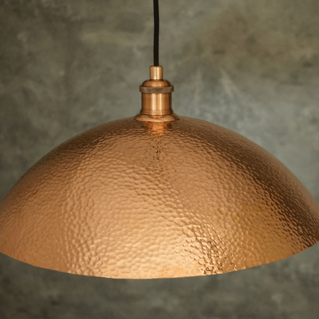 Solid Copper Pendant Light - Hammered Copper Light Fixture – Brasspure