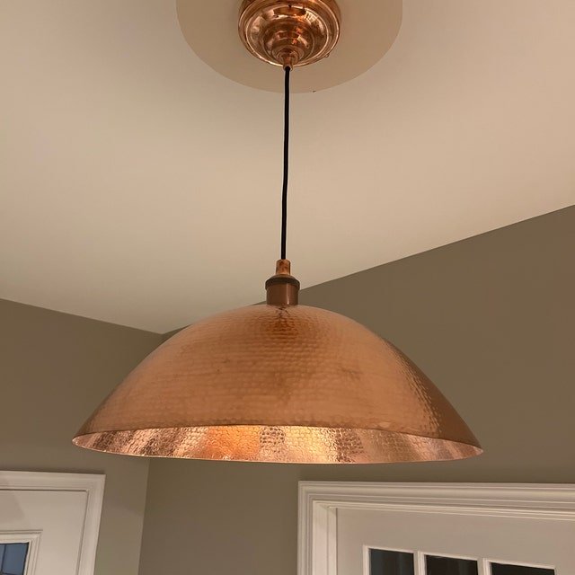 Solid Copper Pendant Light - Hammered Copper Pendant ligh - Brasspure