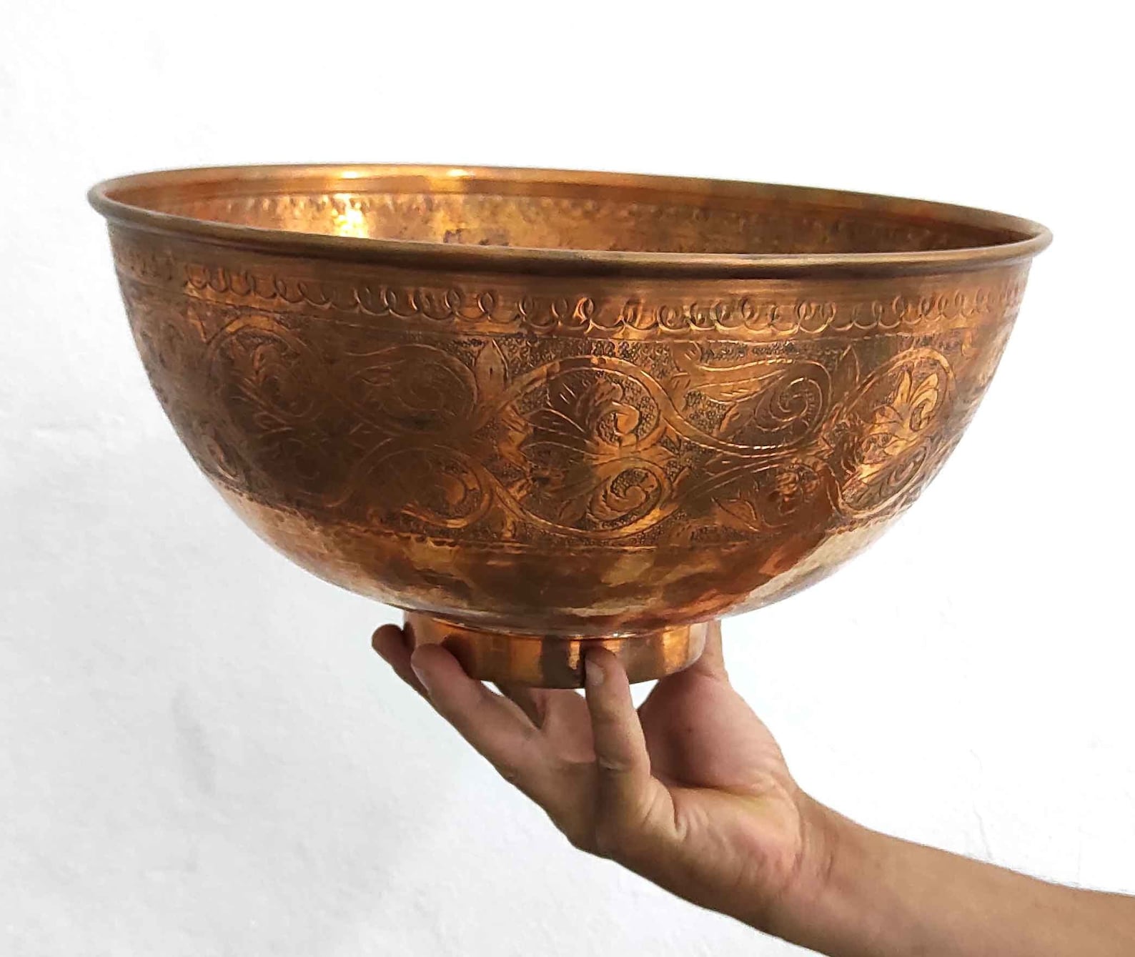 Solid Engraved Copper Vessel Sink - Brasspure