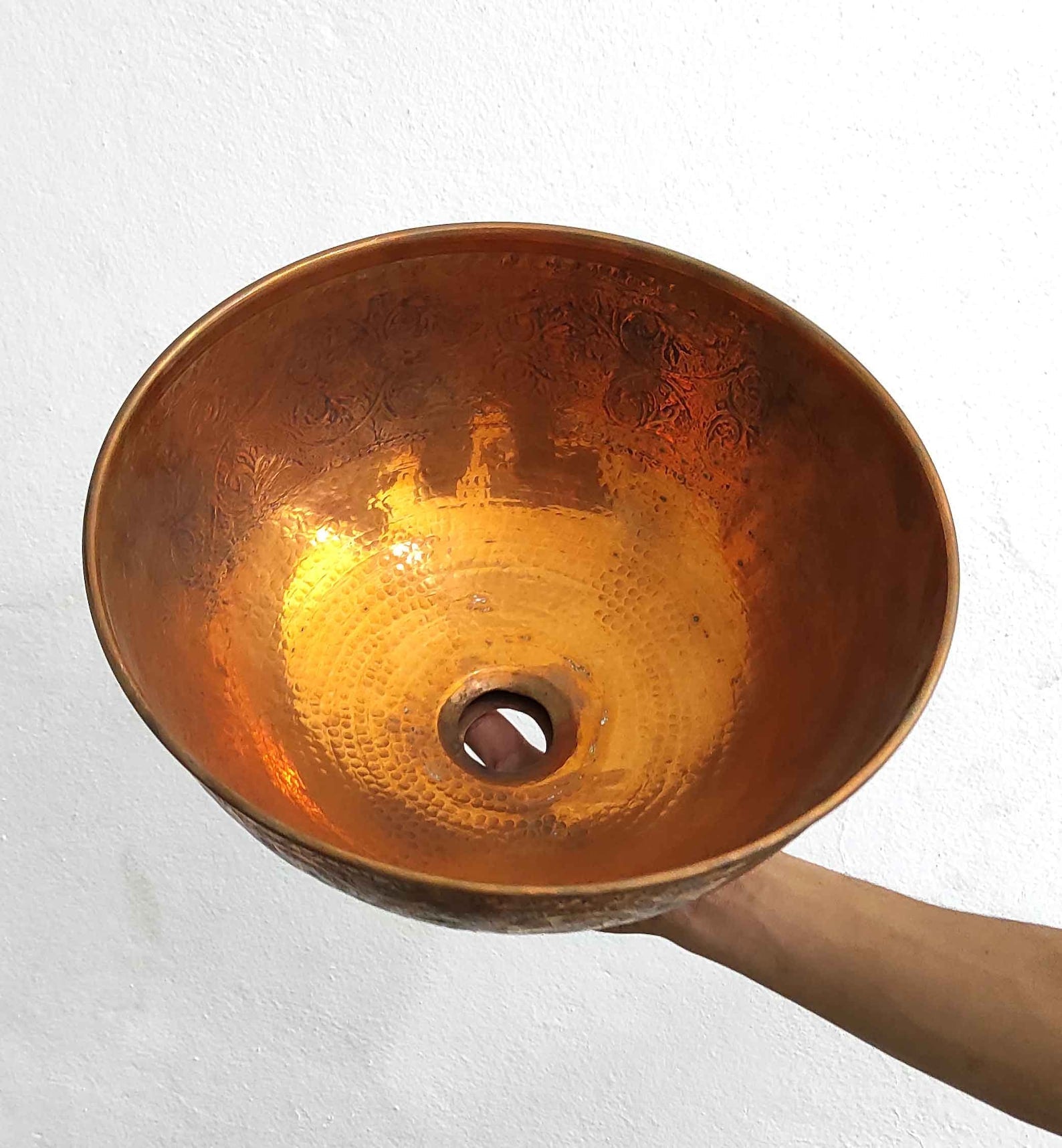 Solid Engraved Copper Vessel Sink - Brasspure