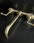 Unlacquered Brass Bathroom Faucet with Lever Handles - Brasspure