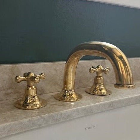 Unlacquered Brass Deck Mounted Sink Faucet - Brasspure