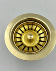 Unlacquered Brass Drain Kitchen Sink - Brasspure