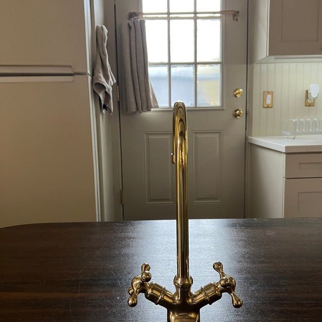 Unlacquered Brass Gooseneck Faucet - Brasspure