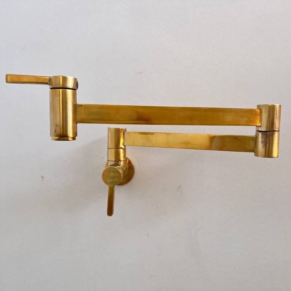 Unlacquered Brass Pot Filler Kitchen Faucet - Brasspure