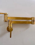 Unlacquered Brass Pot Filler Kitchen Faucet - Brasspure