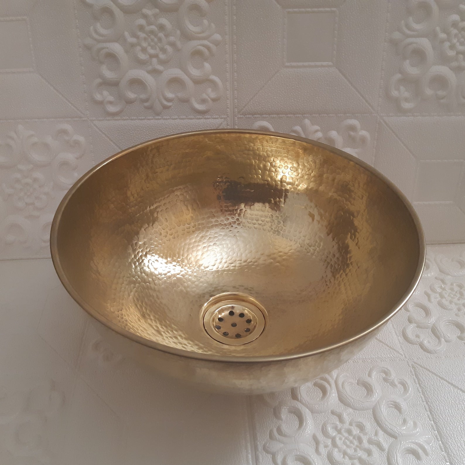 Unlacquered Brass Round Vessel Sink - Brasspure