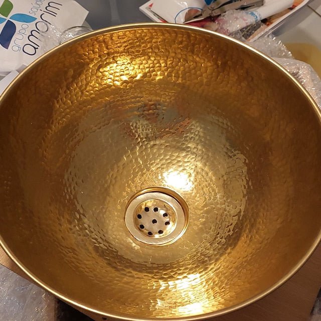 Unlacquered Brass Round Vessel Sink - Brasspure