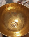 Unlacquered Brass Round Vessel Sink - Brasspure