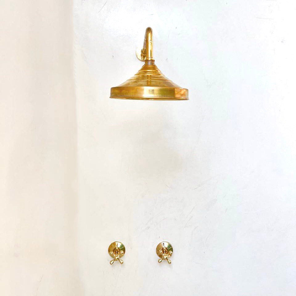 Unlacquered Brass Shower - Brasspure