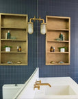 unlacquered brass niche organizer for bathroom wall