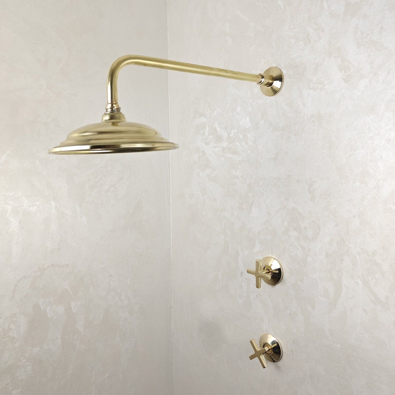 Unlacquered Brass Shower System - Brasspure