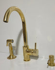 Unlacquered Brass Single Hole Kitchen Faucet - Brasspure