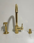 Unlacquered Brass Single Hole Kitchen Faucet - Brasspure