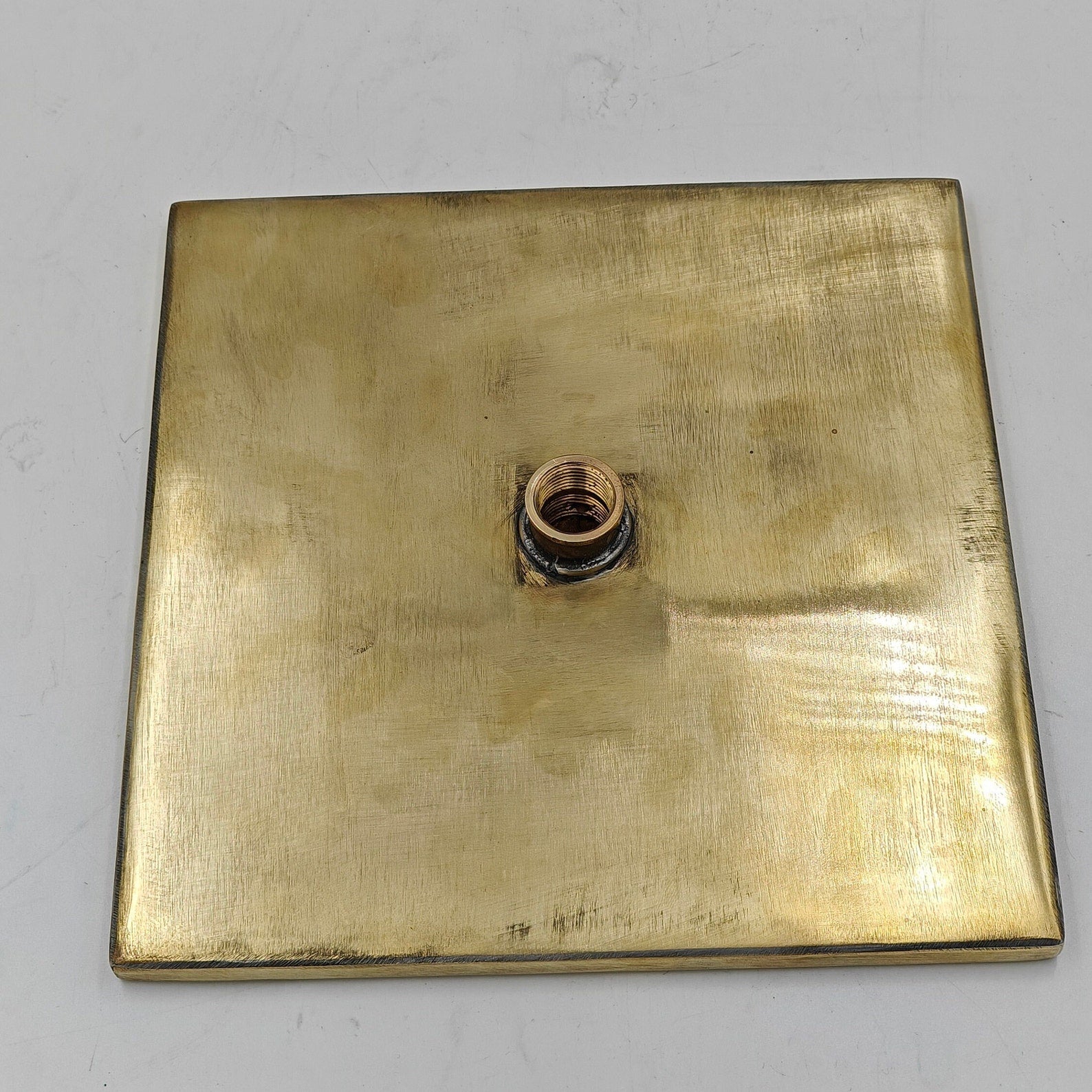 Unlacquered Brass Square Shower Head - Brasspure