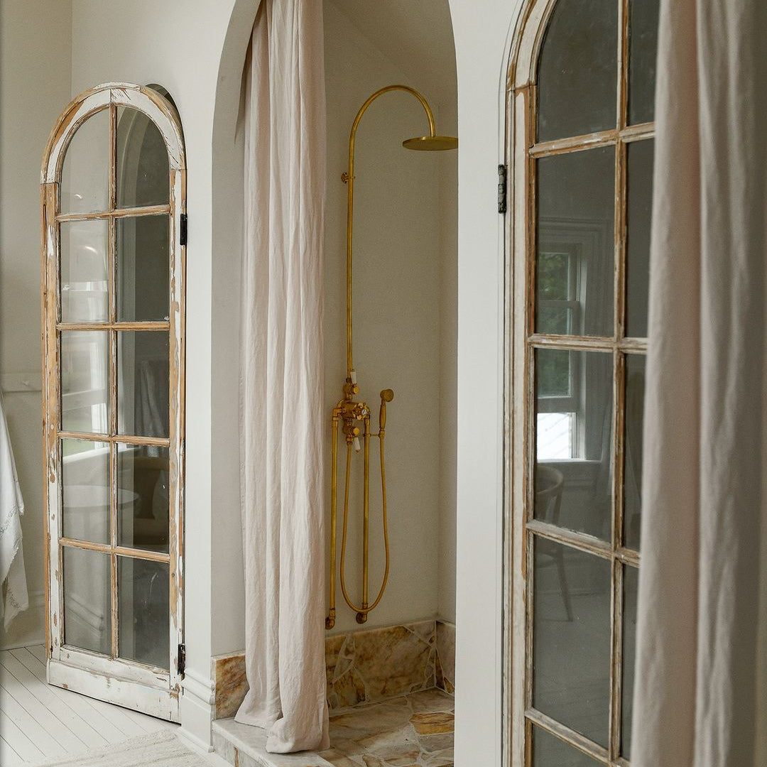 Unlacquered Brass Thermostatic Shower