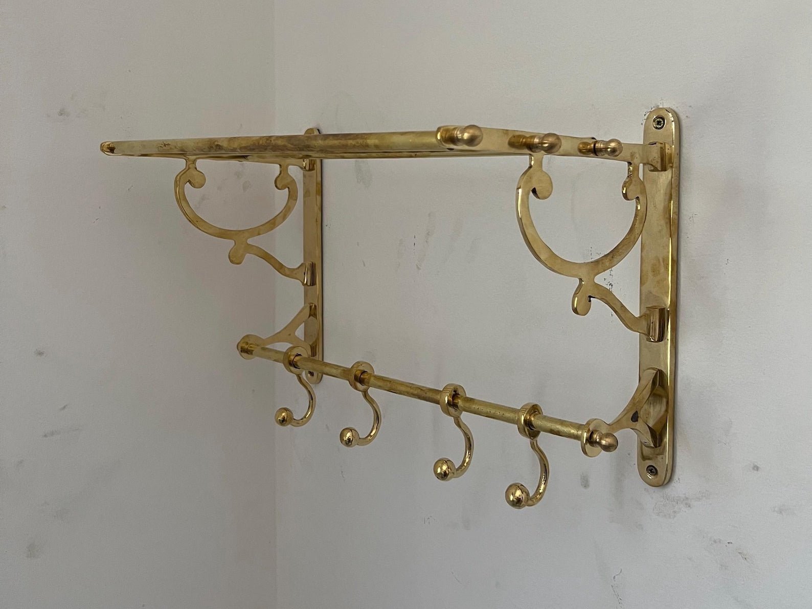 Unlacquered Brass Towel Rack - Brasspure