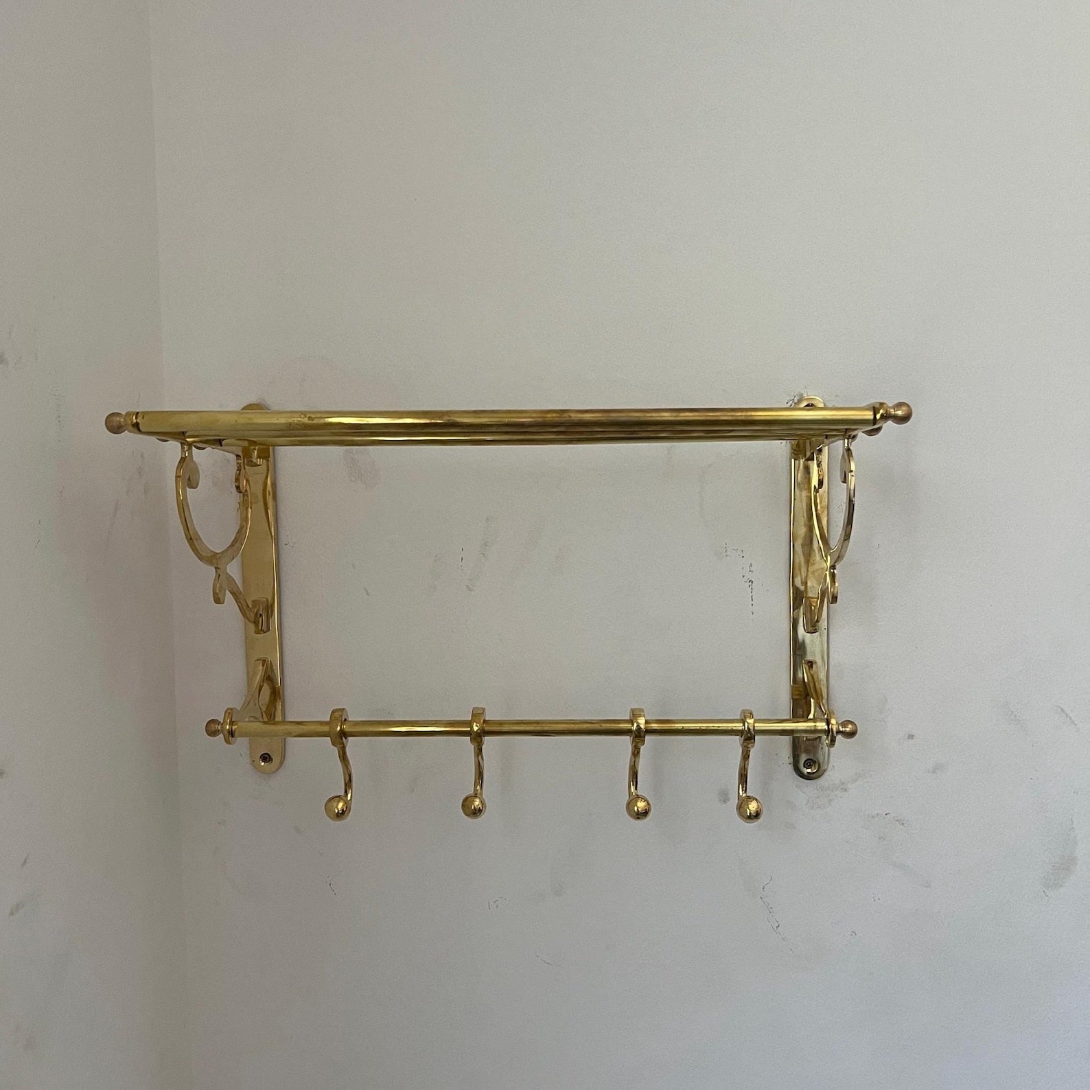 Unlacquered Brass Towel Rack - Brasspure