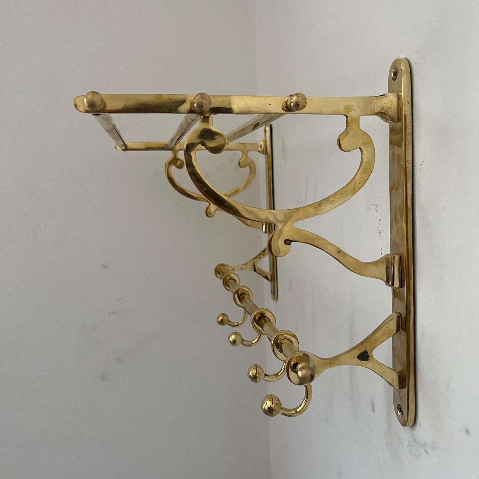 Unlacquered Brass Towel Rack - Brasspure