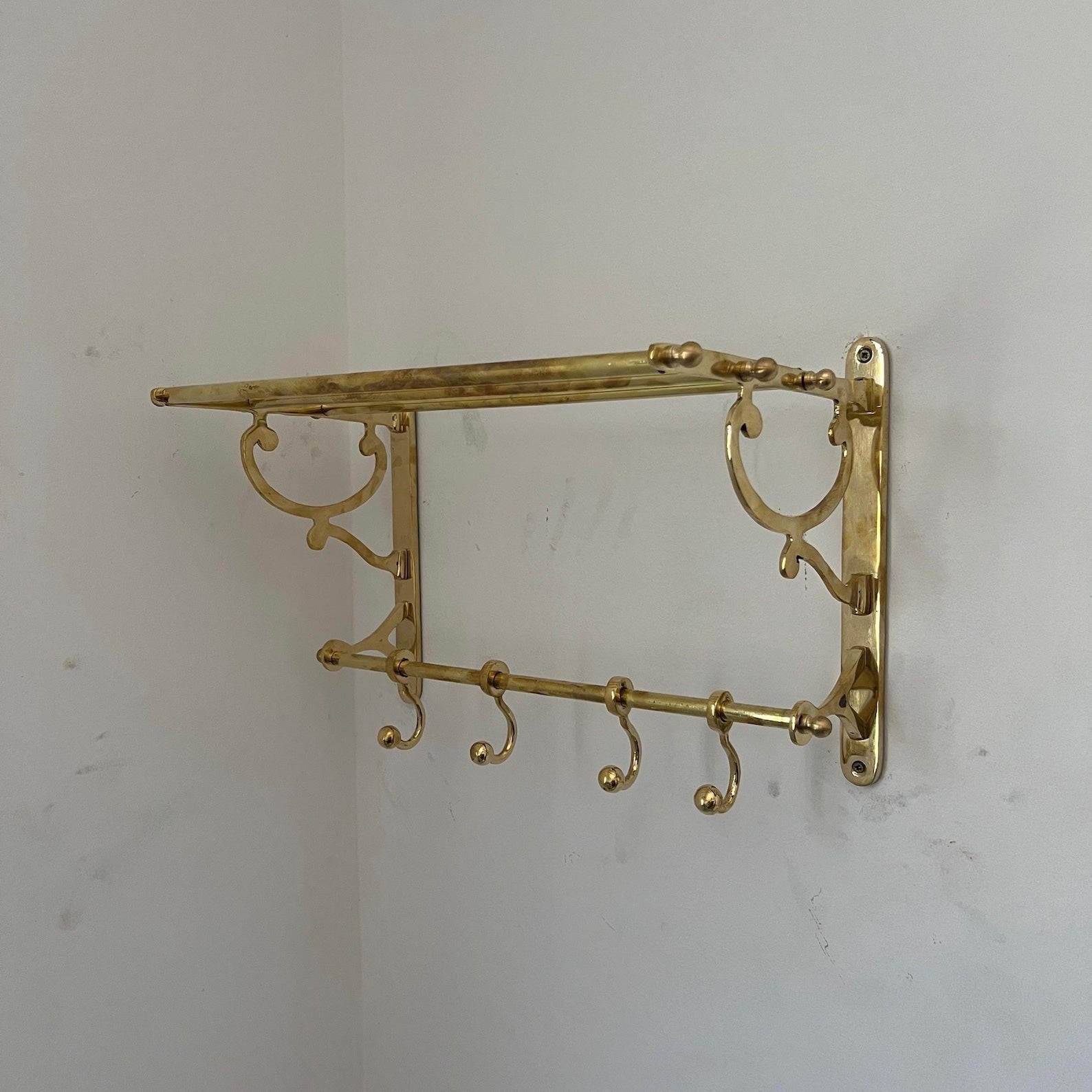 Unlacquered Brass Towel Rack - Brasspure