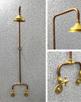 Unlacquered Solid Copper Shower - Brasspure