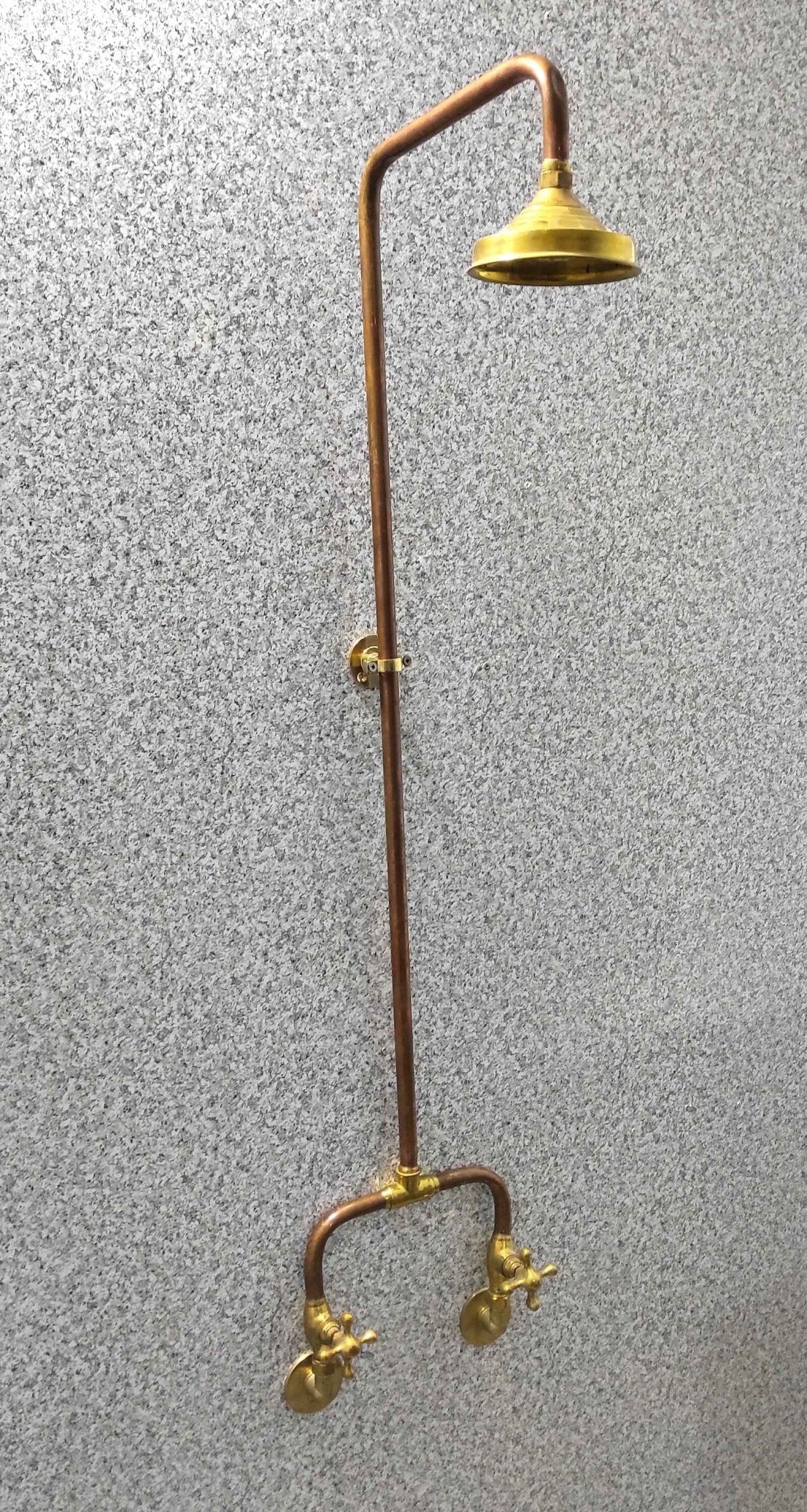 Unlacquered Solid Copper Shower - Brasspure