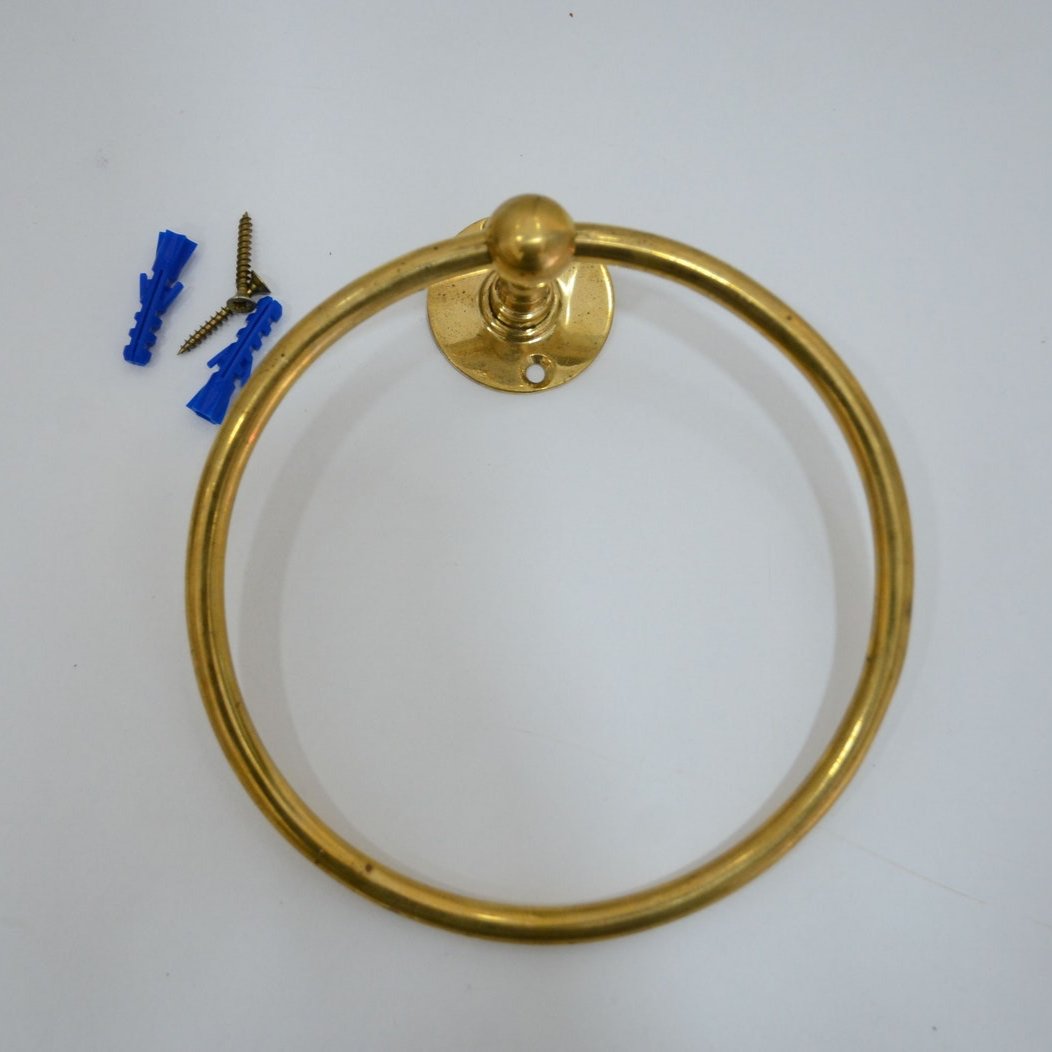 unlacquered brass towel ring for bathroom