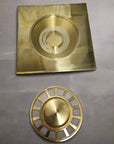 Unlaqauerd Brass Floor Drain - Square Shower Drain - Brasspure