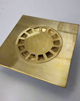 Unlaqauerd Brass Floor Drain - Square Shower Drain - Brasspure