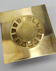 Unlaqauerd Brass Floor Drain - Square Shower Drain - Brasspure